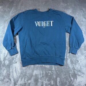 Voight Sweatshirt Large Teal Miami Graphic Crewneck 100% Cotton Pullover